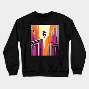 Jumping between buildings Crewneck Sweatshirt